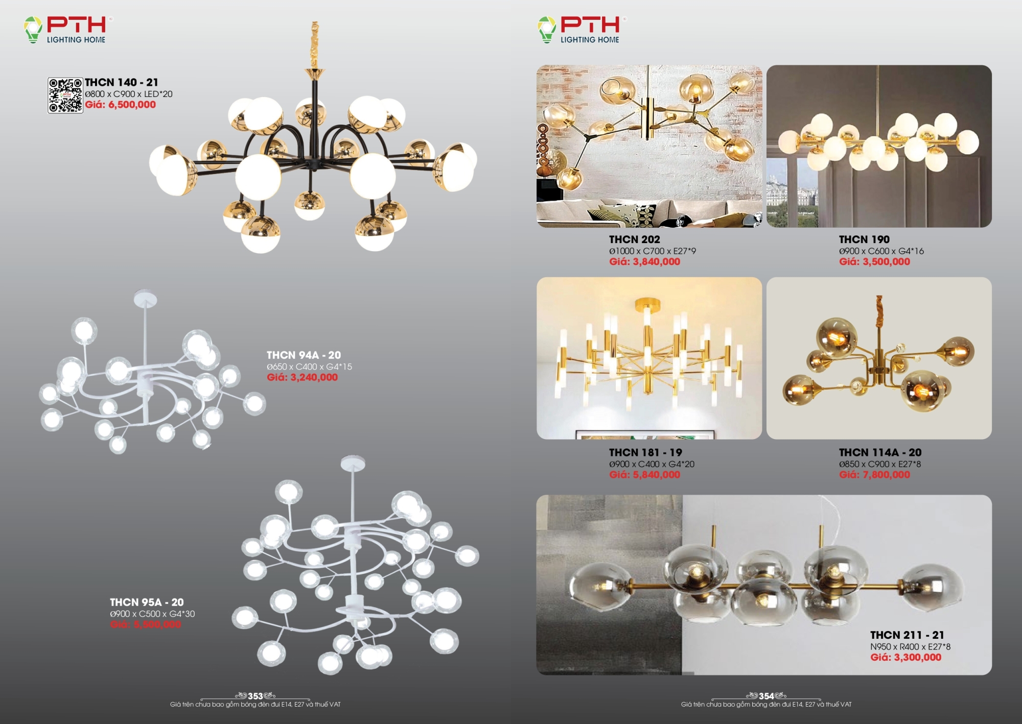 Bảng giá đèn trang trí PTH Lighting Home 2026